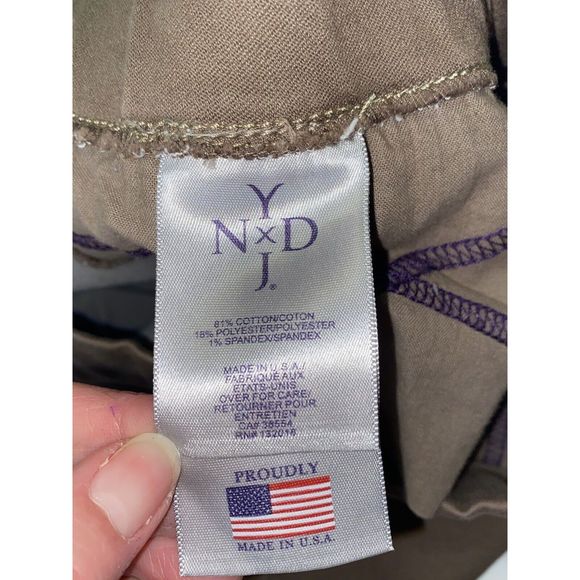 NYDJ Pull On Jegging Jeans Elastic Tan Brown Skinny Stretch Neutral High Rise 16 - Picture 13 of 14